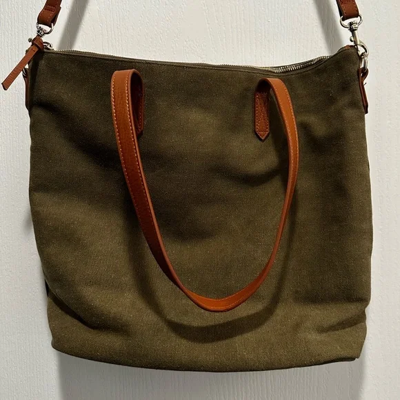 Old Navy Olive Green Canvas Tote Bag - Picture 2 of 10